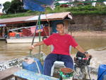 Local skipper for the boat ride across to National Park